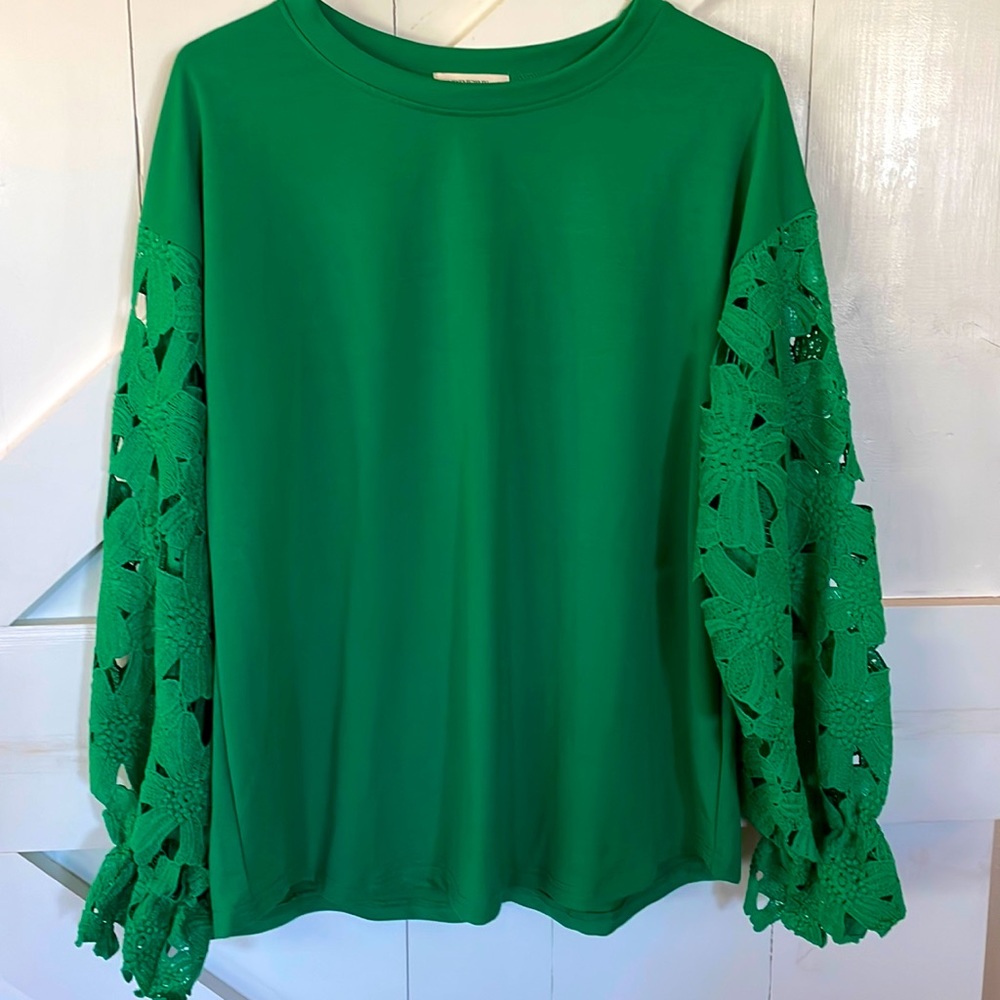Beautiful Kelly Green Boutique Blouse. Size S (fits like M-L). New without Tags
